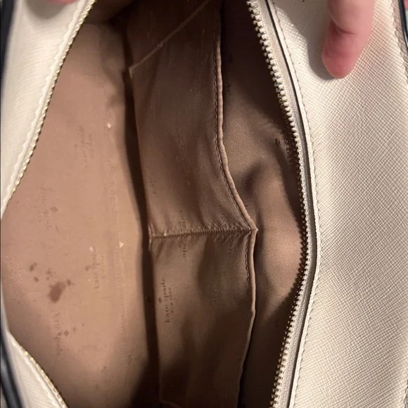 kate spade Cream and Tan Satchel with Black Handles - Picture 11 of 12